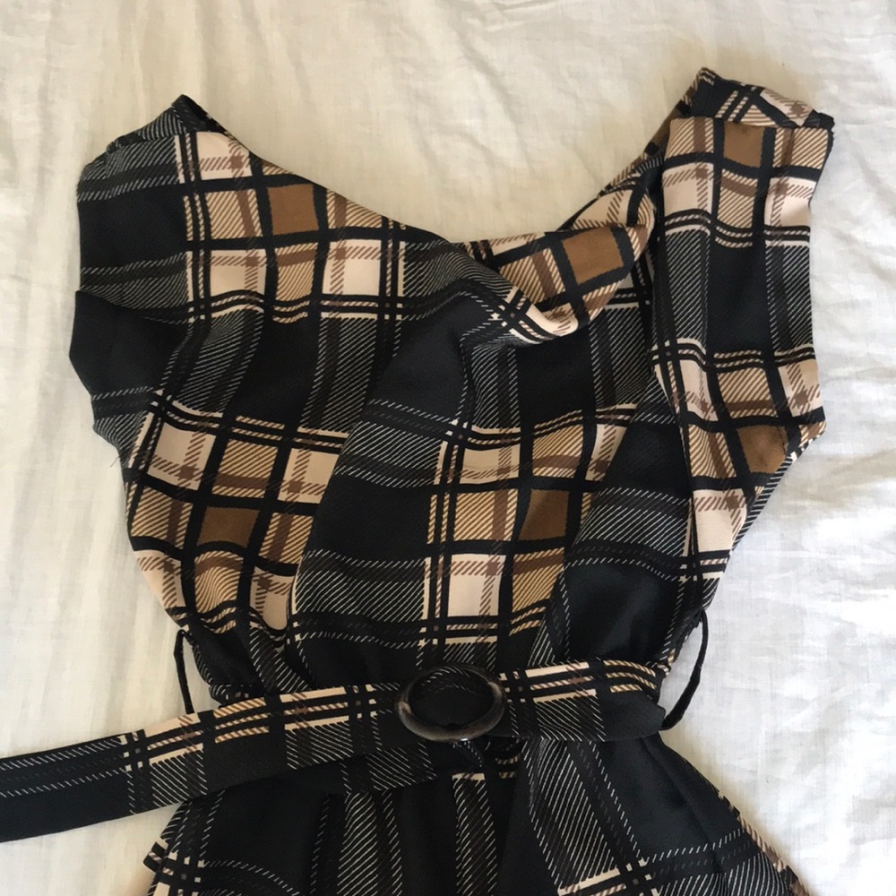 NWT Tartan check belted jumpsuit